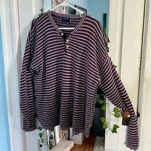 Old Glory knit sweater, red white and blue